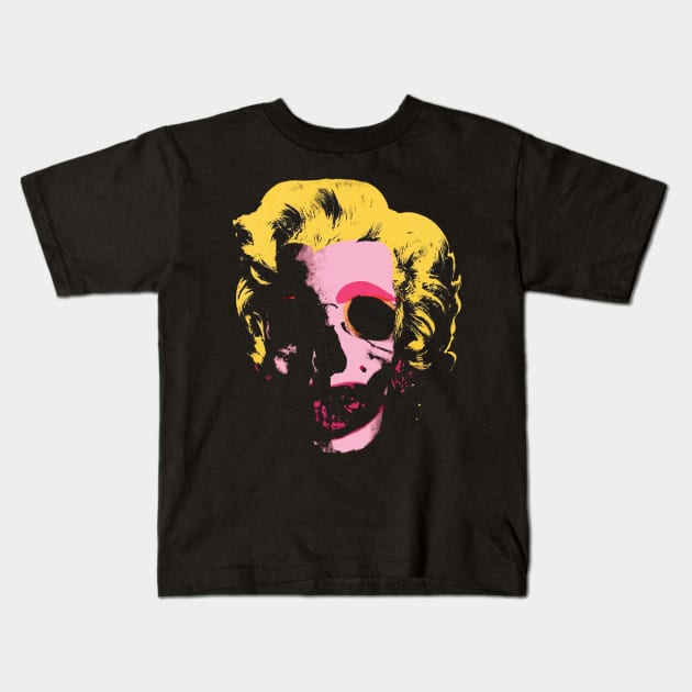 Marilyn Monroe Pop Art Skull Kids T-Shirt by Alisterny